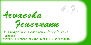 arvacska feuermann business card
